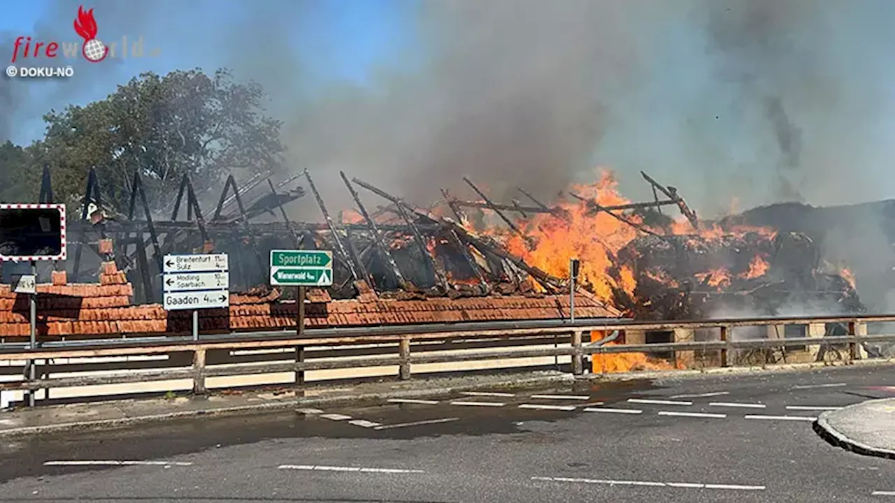 Nö: Landwirtschaftliches Objekt und Wohnhaus in Sittendorf / Wienerwald in Flammen