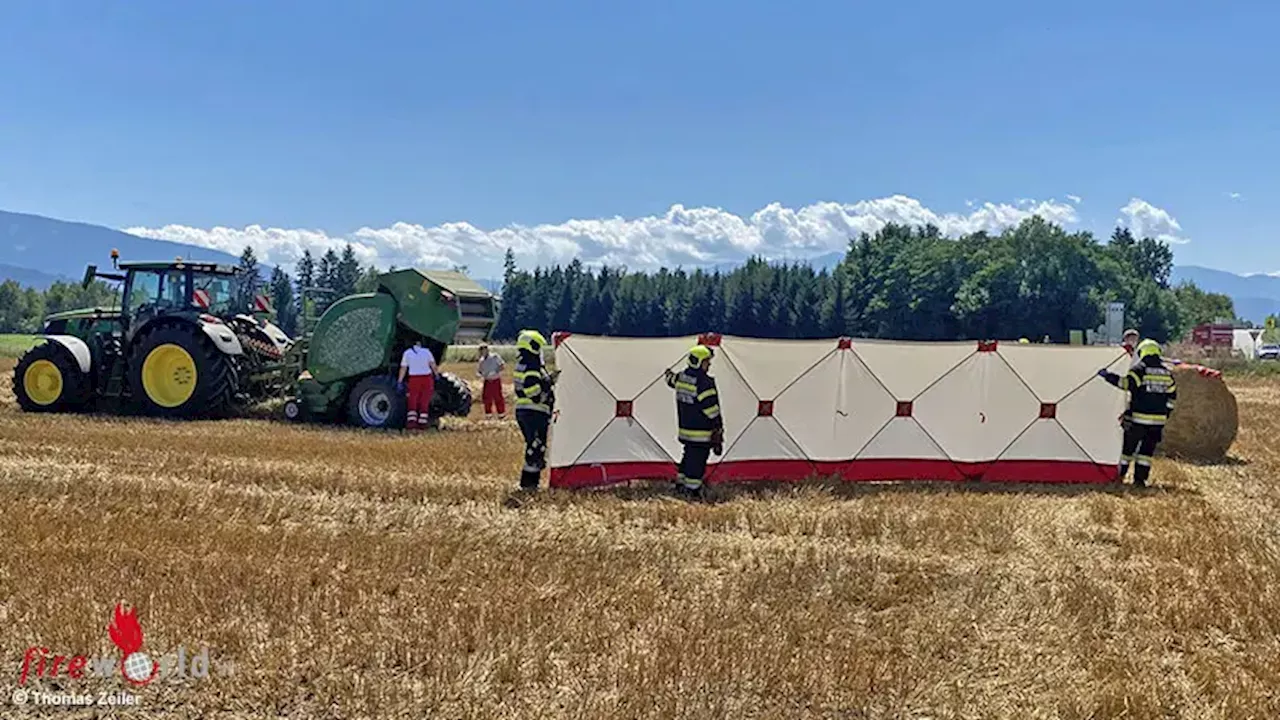 Stmk: Person in Ballenpresse eingeklemmt → Feuerwehr kann nicht mehr helfen