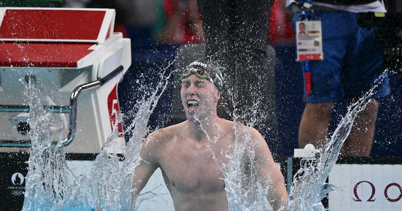 Ireland’s Daniel Wiffen wins Olympic gold medal after stunning 800m swim in Paris