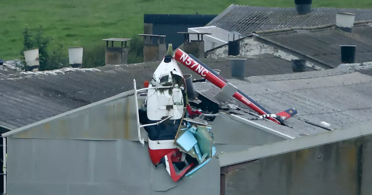 Locals hear loud bang as helicopter crashes on farm building in Westmeath