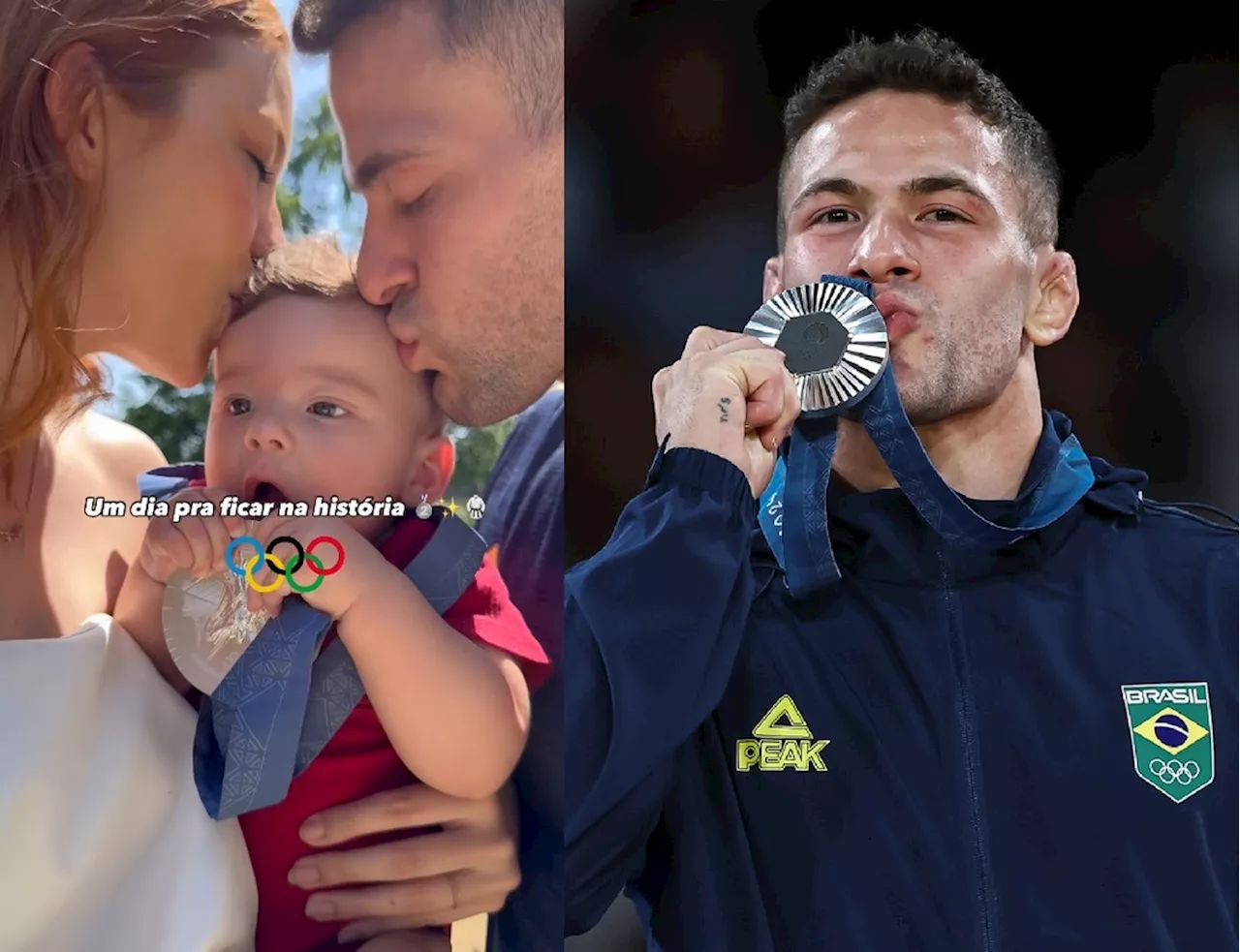 Prata em Paris, Willian Lima mostra filho se divertindo com medalha: 'Sonho realizado'