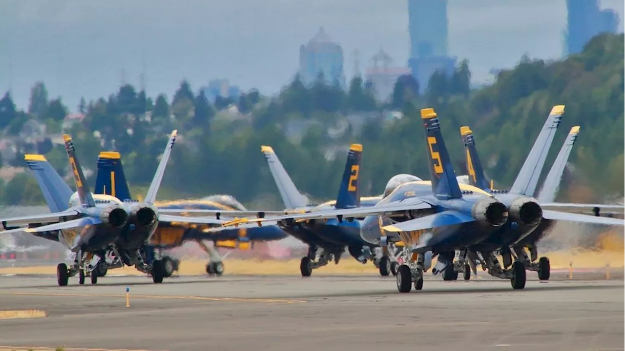 Blue Angels touch down at Boeing Field for Seafair week festivities