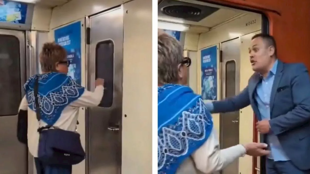 Línea 3: Mujer reclama a conductor del Metro tras caía de joven a las vías: "¿y por qué no avisan?"