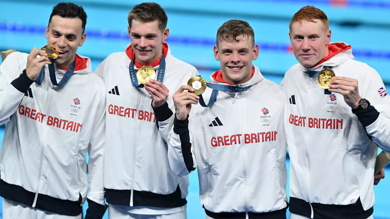 Team GB retain relay title to win first swimming gold at Paris 2024