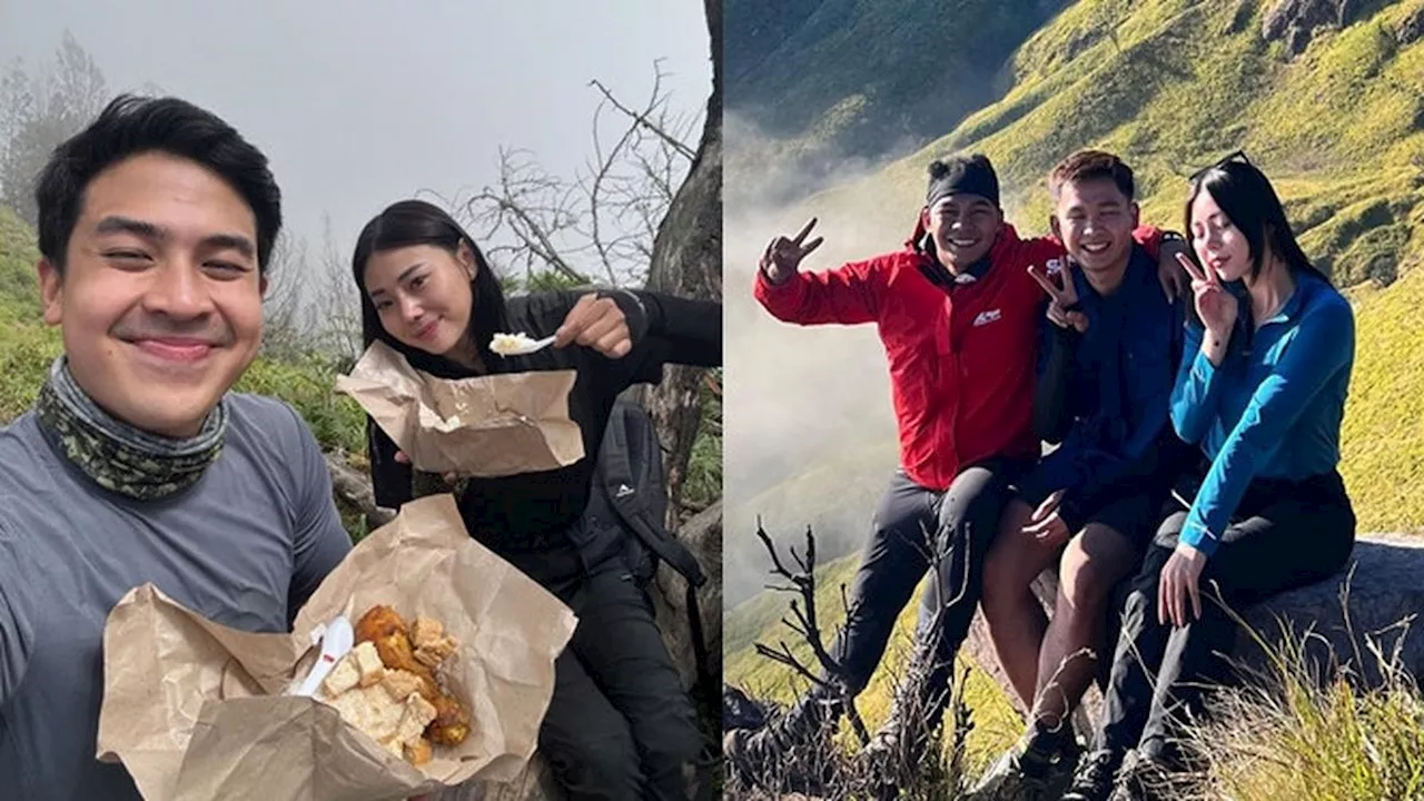 6 Potret Wendy Walters dan Jerome Polin Naik Gunung Merbabu, Sarapan Nasi Bungkus di Atas Awan