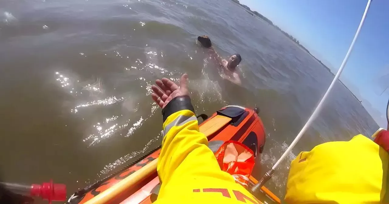 Dog walker's dramatic sea rescue after being swept out by Lancs tide