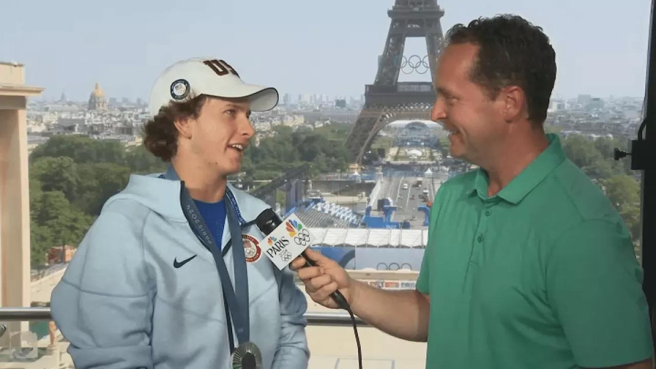 Encinitas Olympic Medalist Jagger Eaton caught up with NBC 7 after medal win in skateboarding street