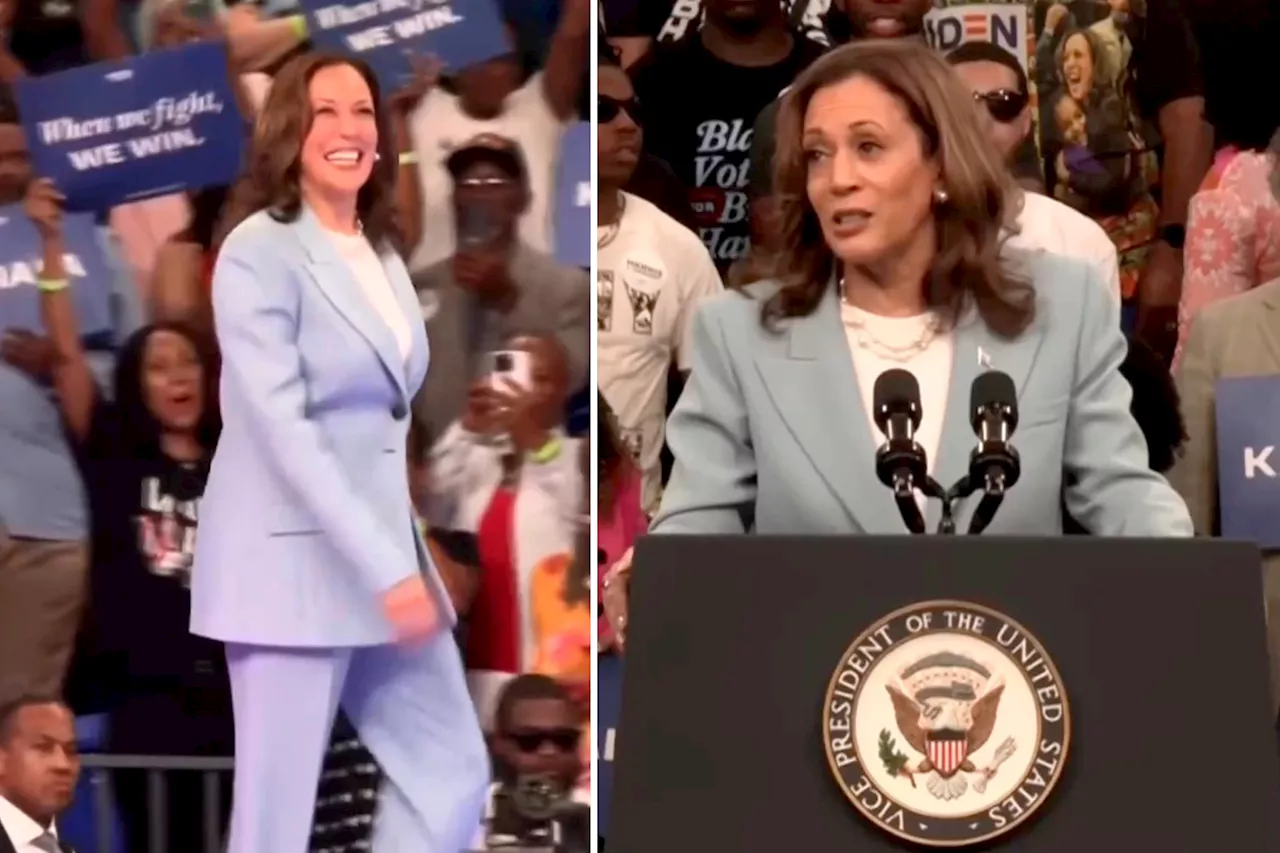 Kamala Harris rips Trump as 'predator,' touts her record during massive, star-studded Atlanta rally