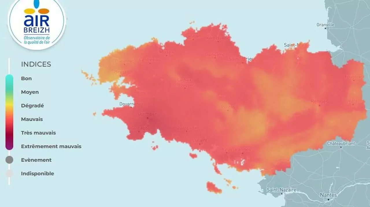 Intense épisode de pollution de l’air sur toute la Bretagne, au moins jusqu’à mercredi