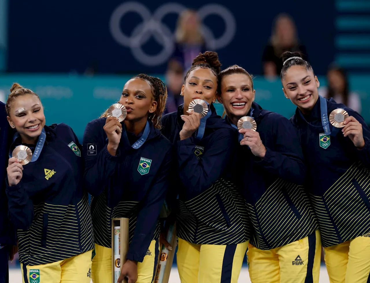 Brasil conquista bronze inédito na ginástica por equipes na Olimpíada de Paris