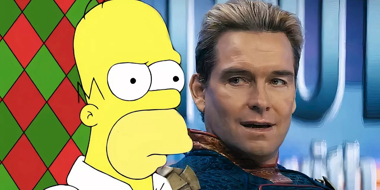 Homer Becomes Homelander & Still Chokes Bart In The Boys & The Simpsons Crossover Art