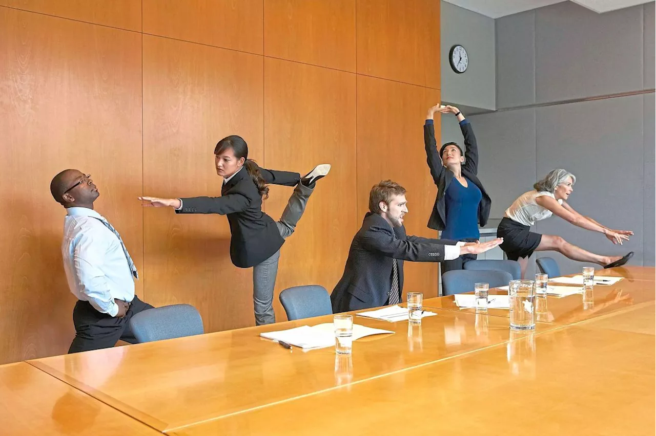 Chinese workers strive to exercise in the office whenever they can