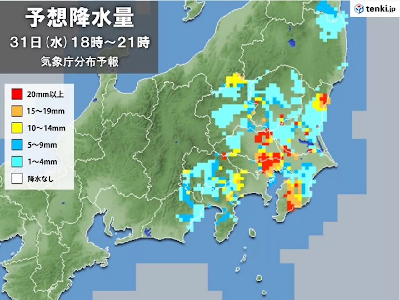 関東 今日31日も天気急変と猛暑 帰宅時間帯は平野部も雷雨や激しい雨に注意(気象予報士 吉田 友海 2024年07月31日)