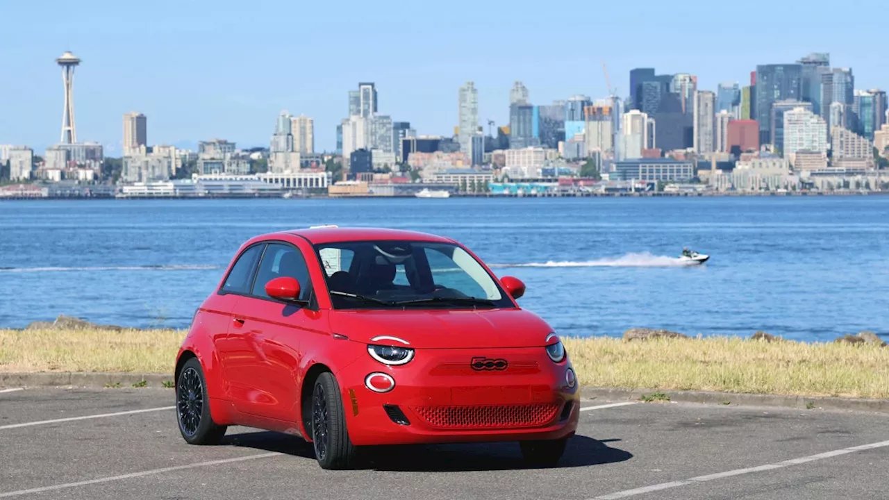 14 thoughts about the 2024 Fiat 500e, one pink, the other an Italian tomato