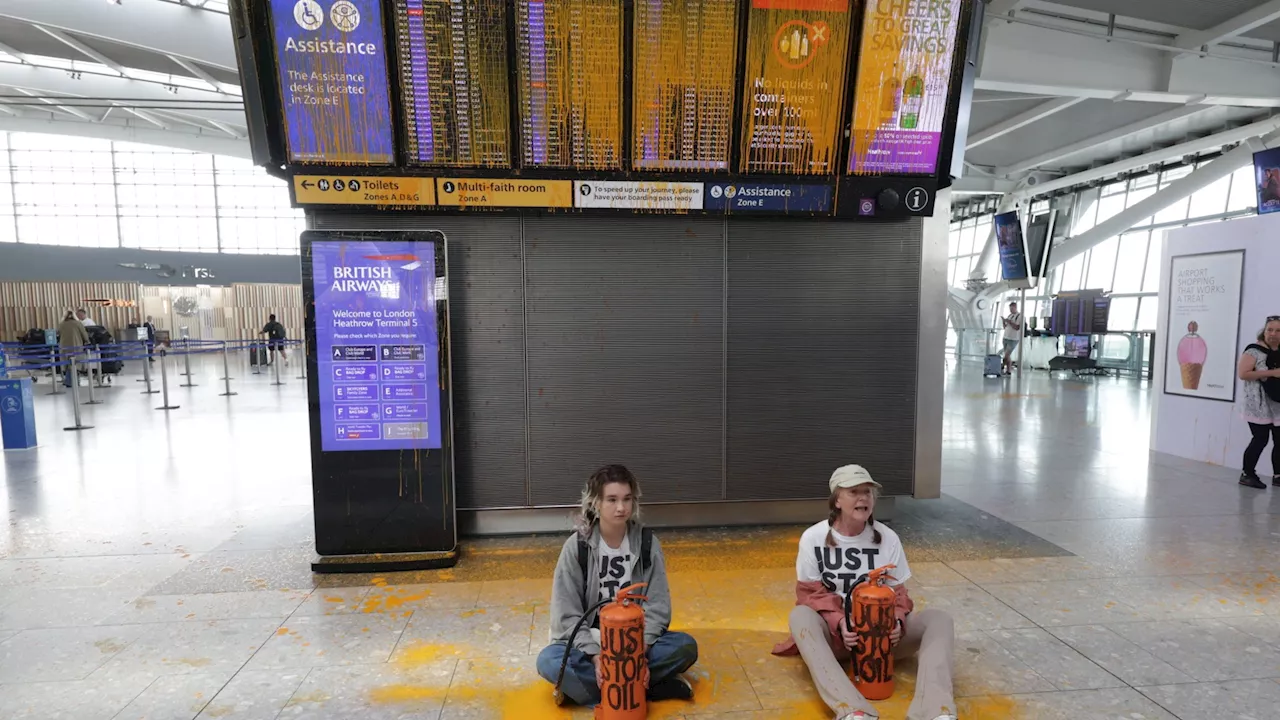 Heathrow Airport targeted by Just Stop Oil eco-idiots AGAIN hours after passengers walked over Gatwick...