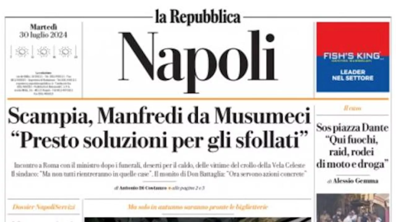 La Repubblica di Napoli titola con le prime parole di Buongiorno: 'Pronto per il Napoli'