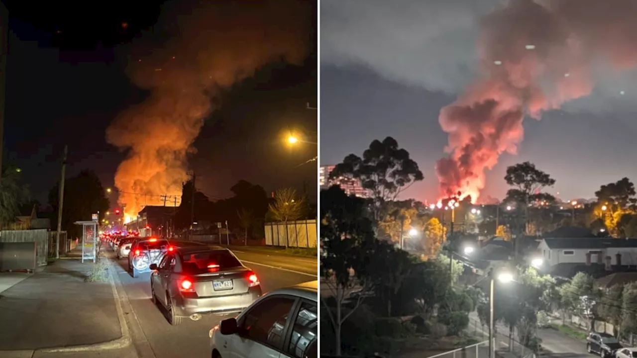 Crews tackle Footscray factory fire as residents advised to ‘take shelter indoors’