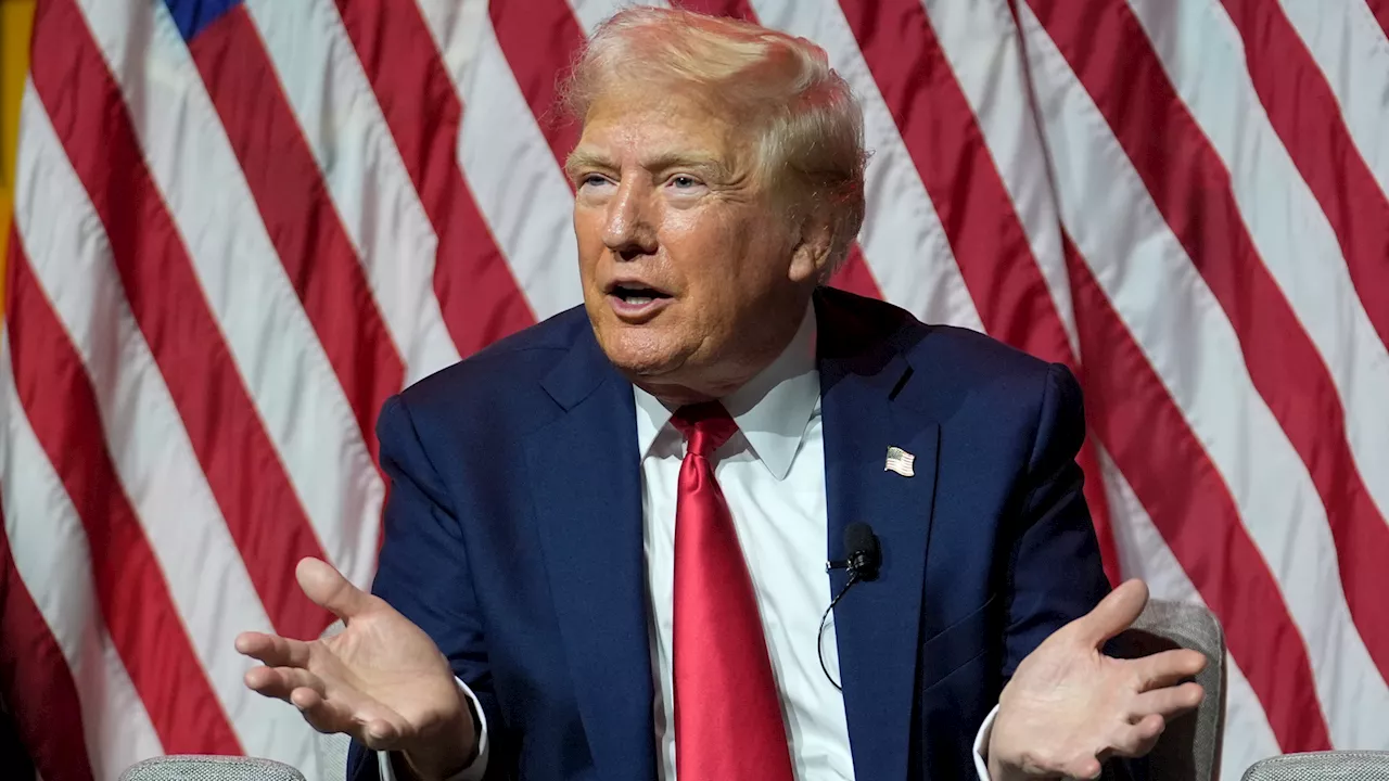 Trump being interviewed at National Association of Black Journalists convention in Chicago