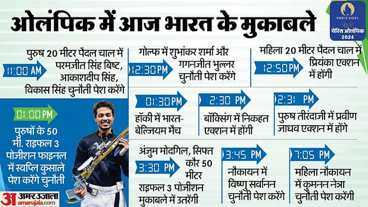 Paris Olympics Day 6 Schedule: स्वप्निल पर होगी पदक दिलाने की जिम्मेदारी, हॉकी टीम का सामना बेल्जियम से होगा