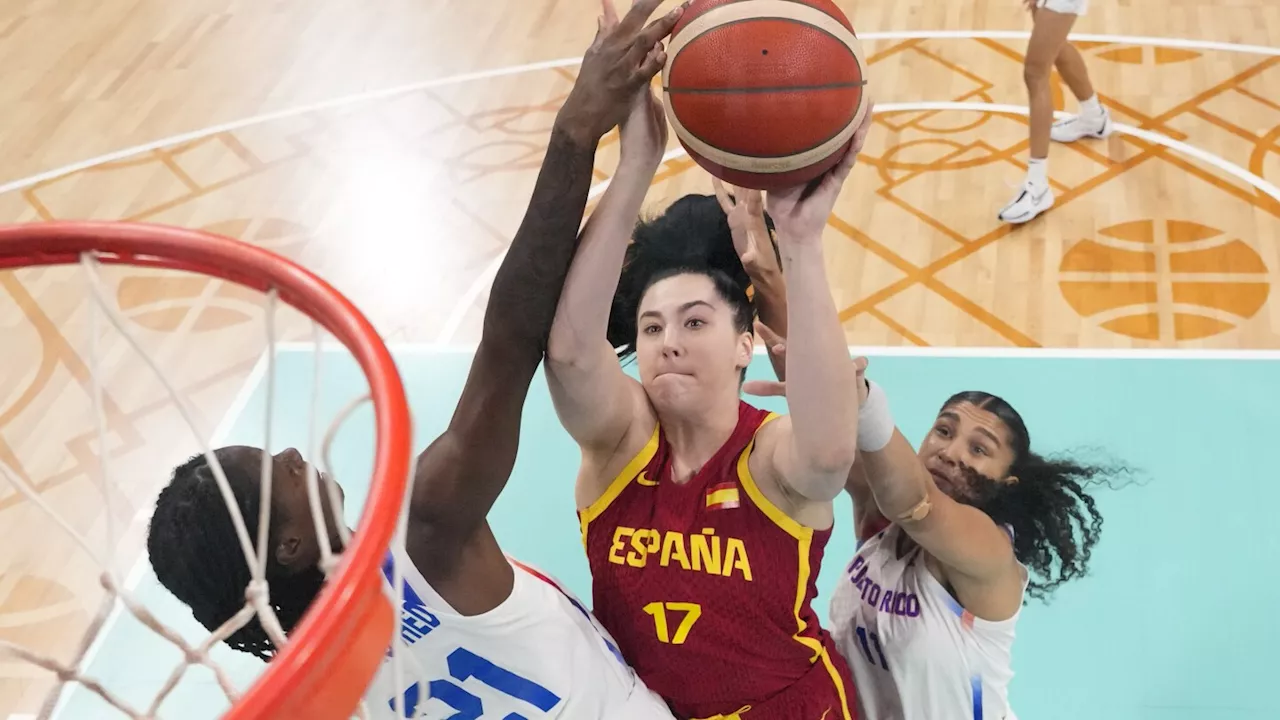 Spain holds off Puerto Rico 63-62 in Olympic women's basketball group play