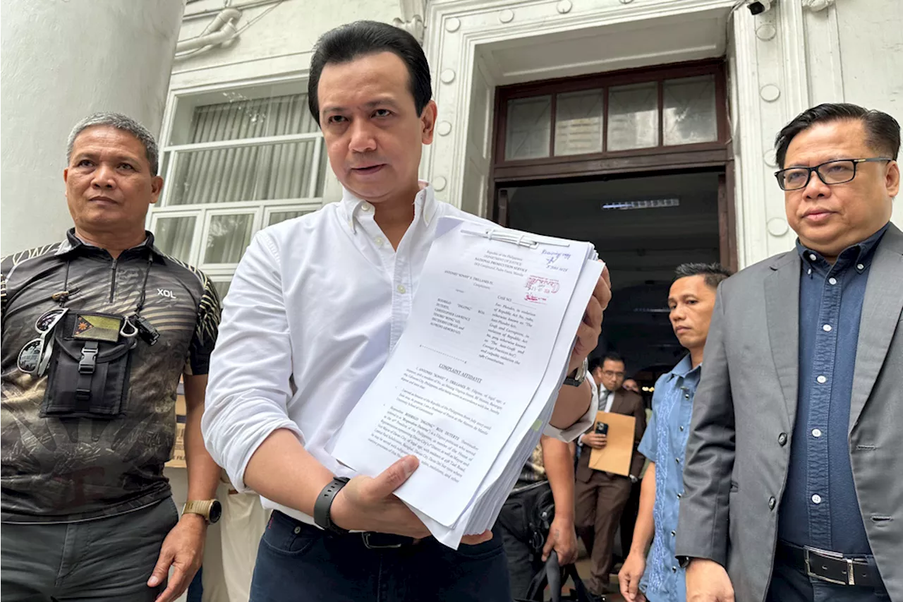 Trillanes presses drive vs Dutertes, files fresh charges at DOJ