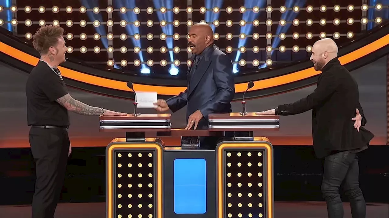 Steve Harvey repeats VERY raunchy Celebrity Family Feud answer from Papa Roach's drummer Tony...