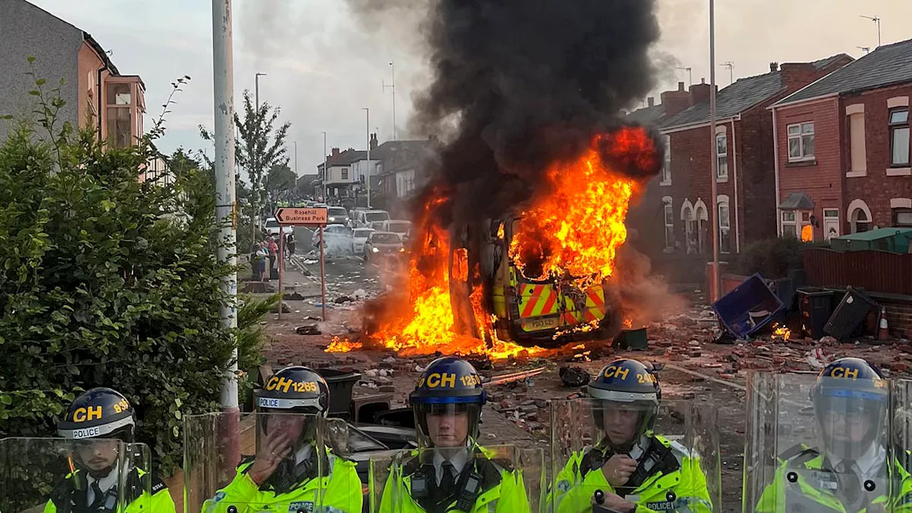 Huge crowds clash with police in Southport as activists throw bricks