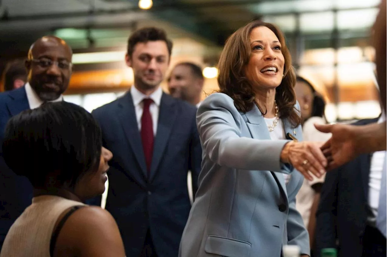 At boisterous Georgia rally, Harris says she will show Trump ‘what real leadership looks like’