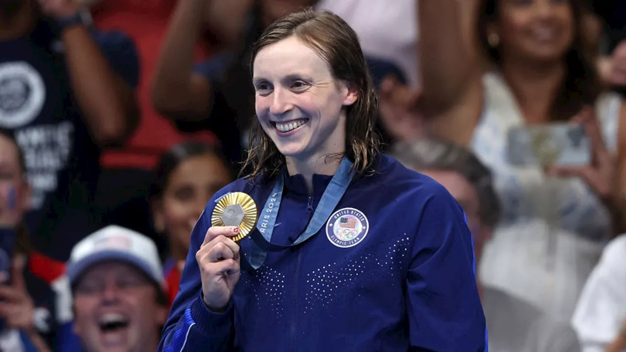 Paris Olympics: Katie Ledecky wins gold during 1,500-meter freestyle event