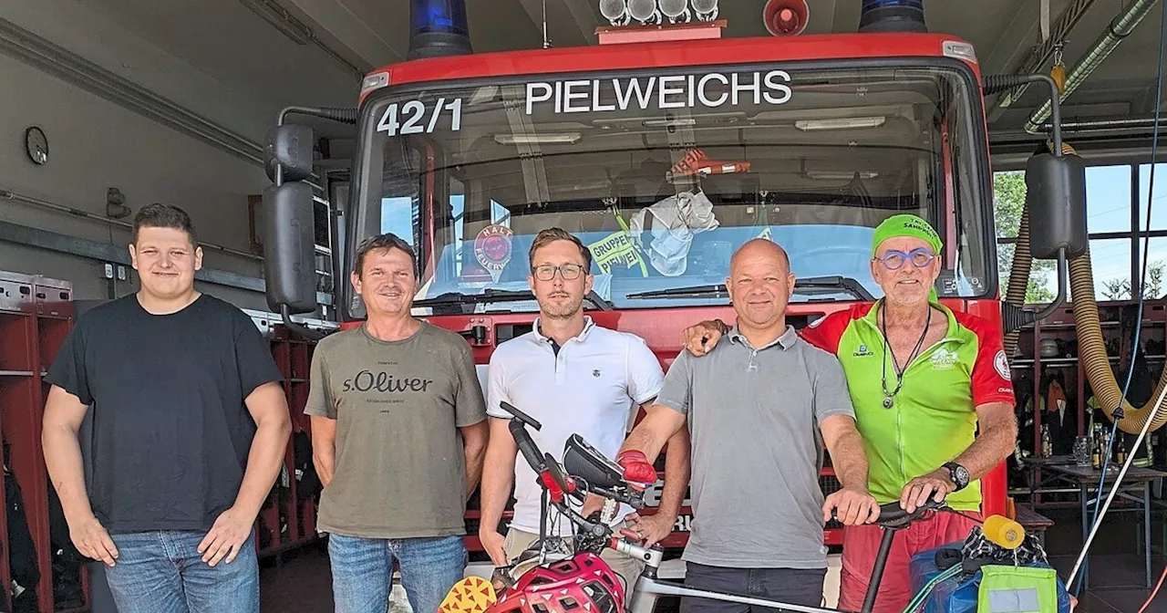 Extrembiker Jörg Richter macht für Benefizaktion Halt in Pielweichs