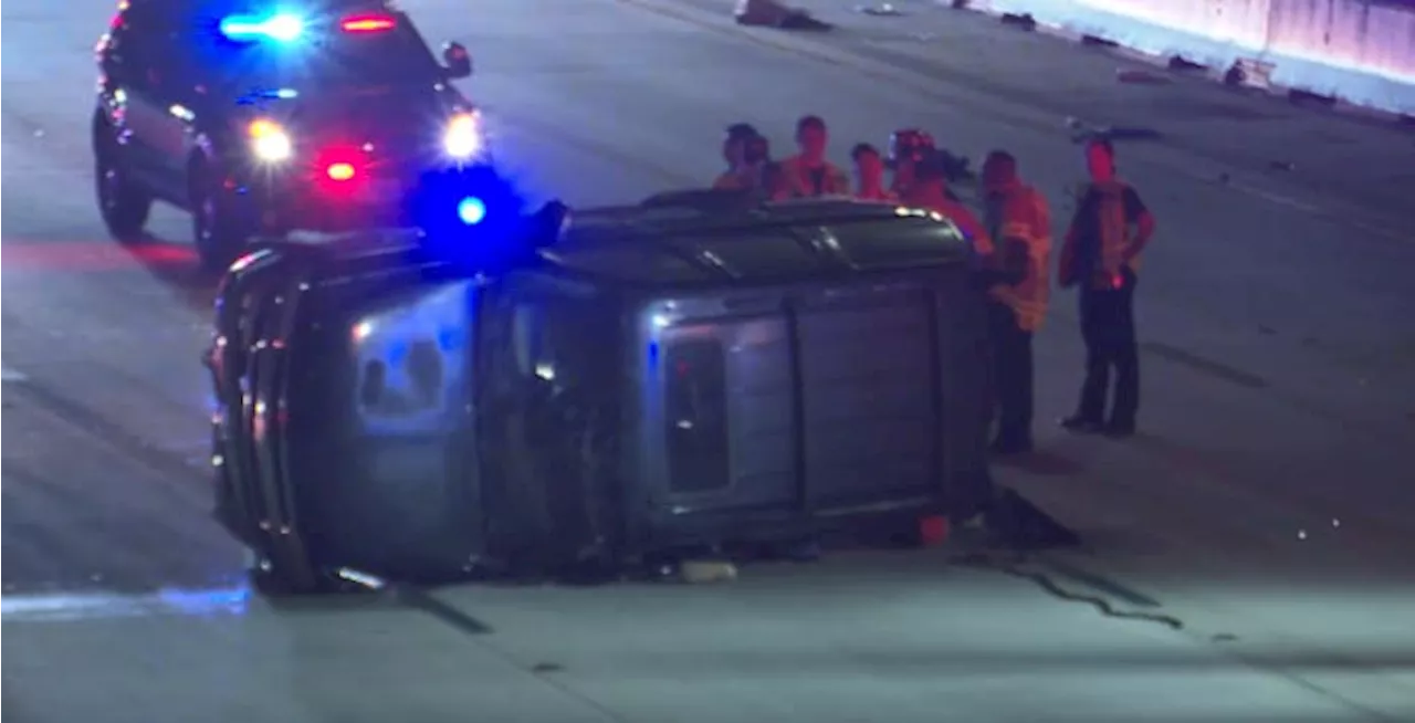 SUV flips, lands on its side during chase in northwest Harris County