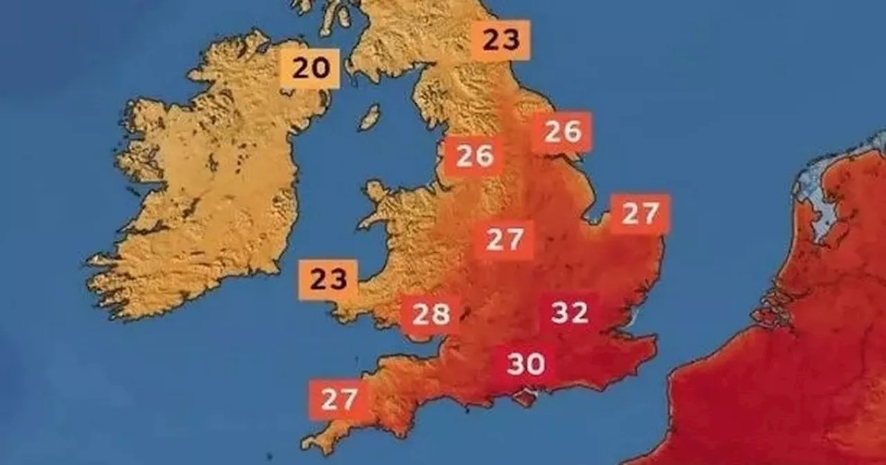 Exact dates 'more extreme' second heatwave will hit UK as maps turn fiery red