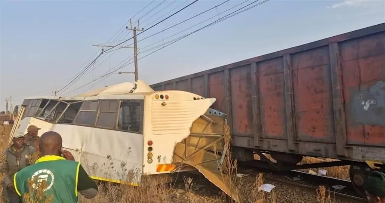 Five pupils killed, 11 injured after bus and train collide in Mpumalanga