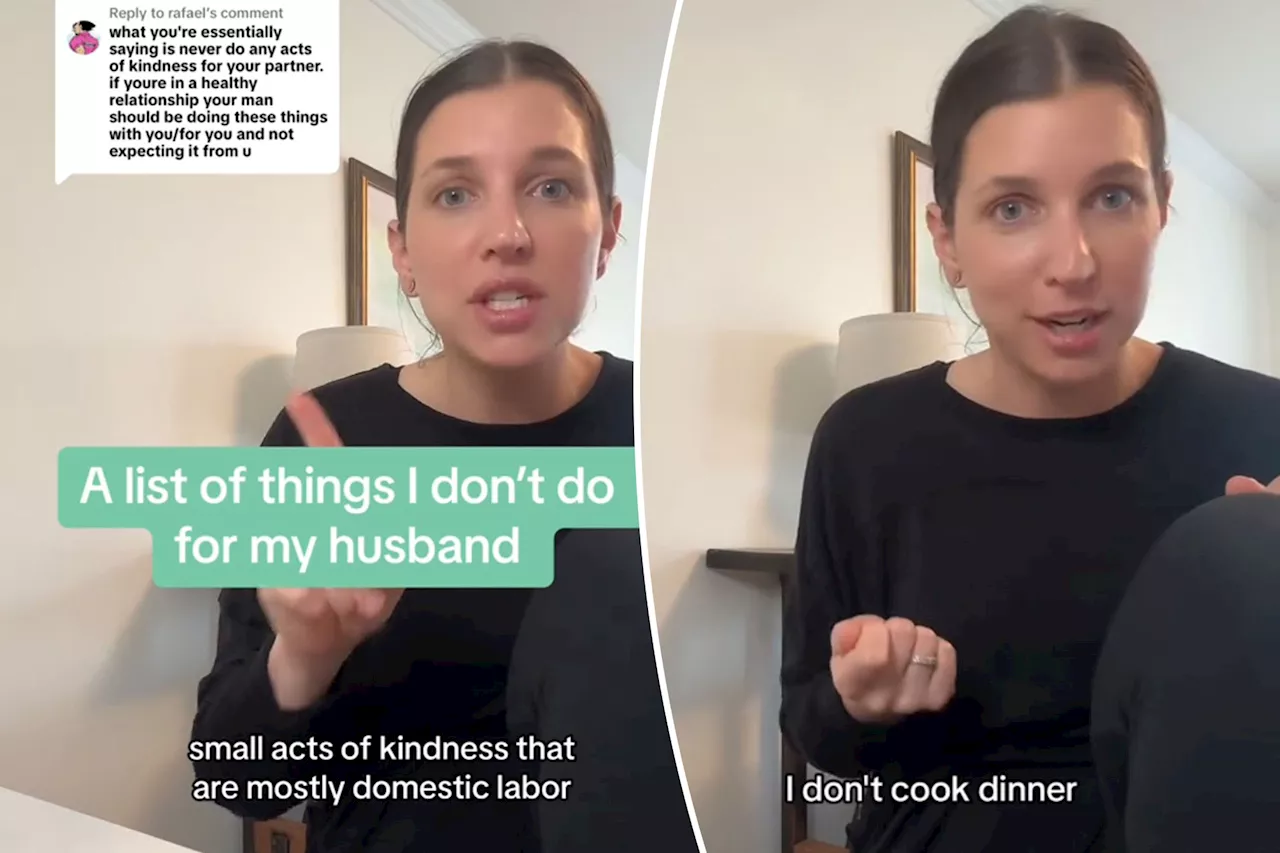 Wife stuns with 'wild' list of things she won't do for husband: 'Not his mom'