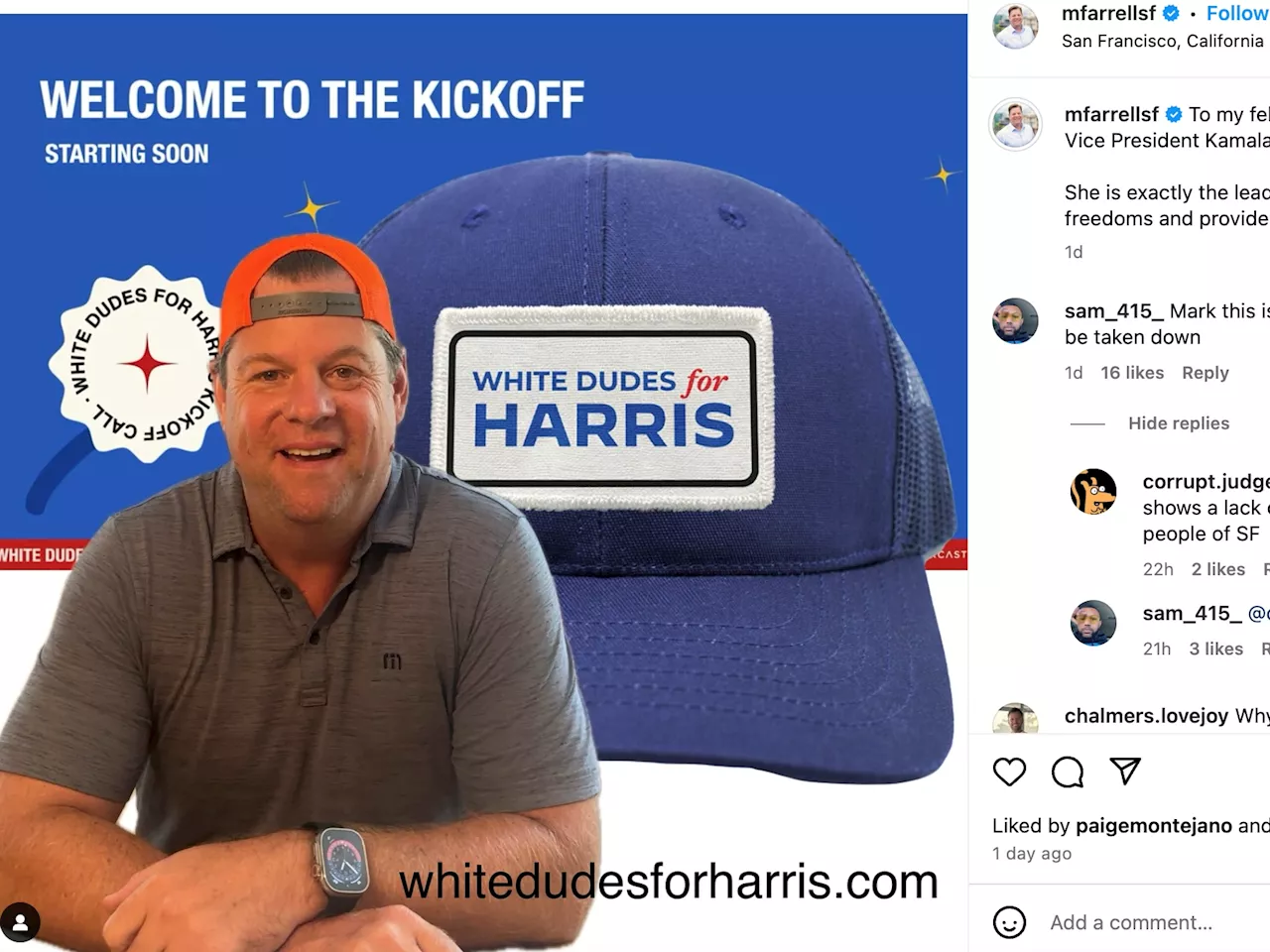 Mark Farrell, in changing waters, goes all in on “White Dudes for Harris” tack