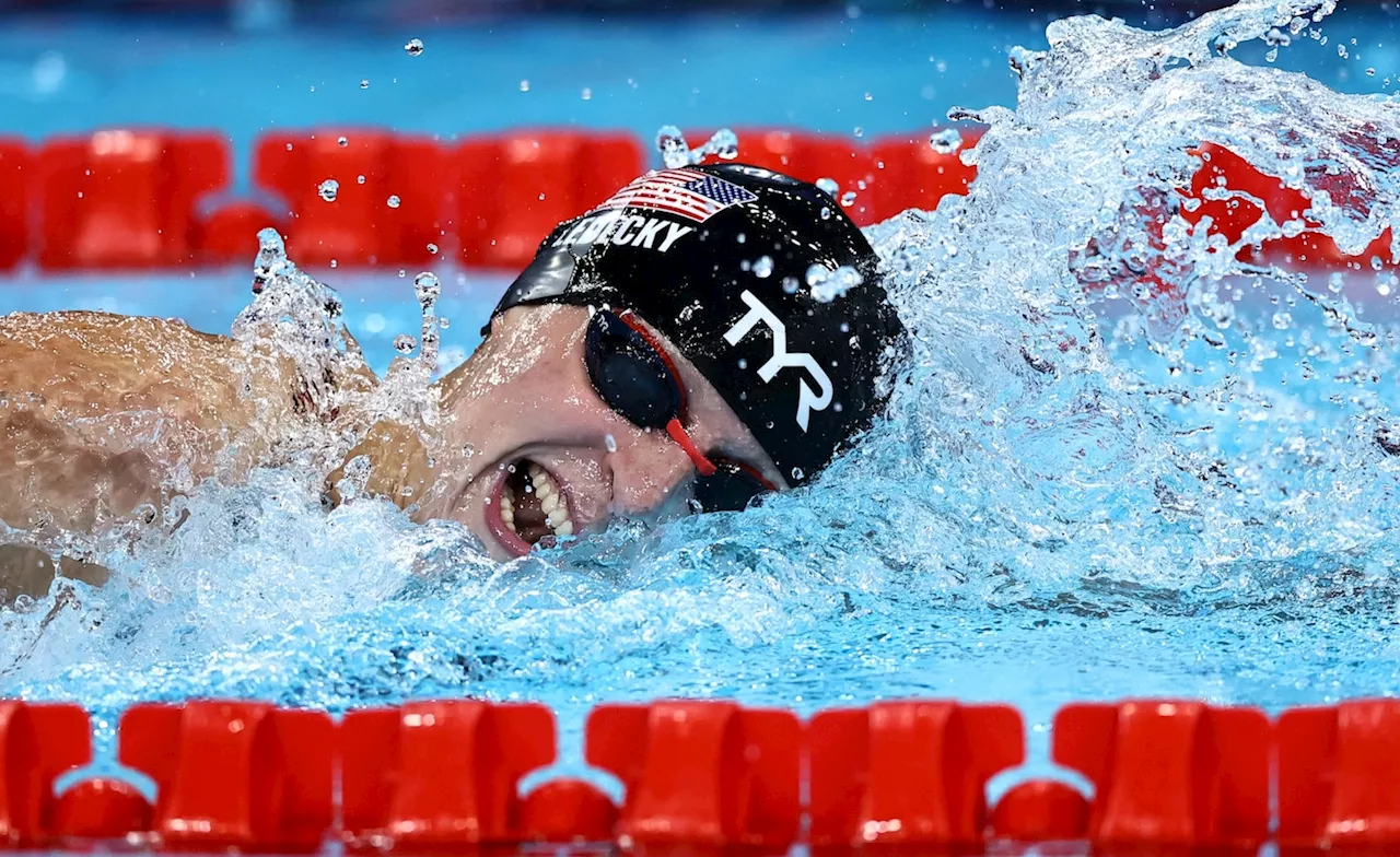 Paris Olympics 2024 live updates: Katie Ledecky sets Olympic record in 1,500 free; French star Leon Marchand wins 200 fly