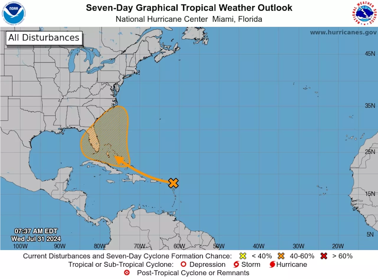 The odds of a new Atlantic tropical storm are growing