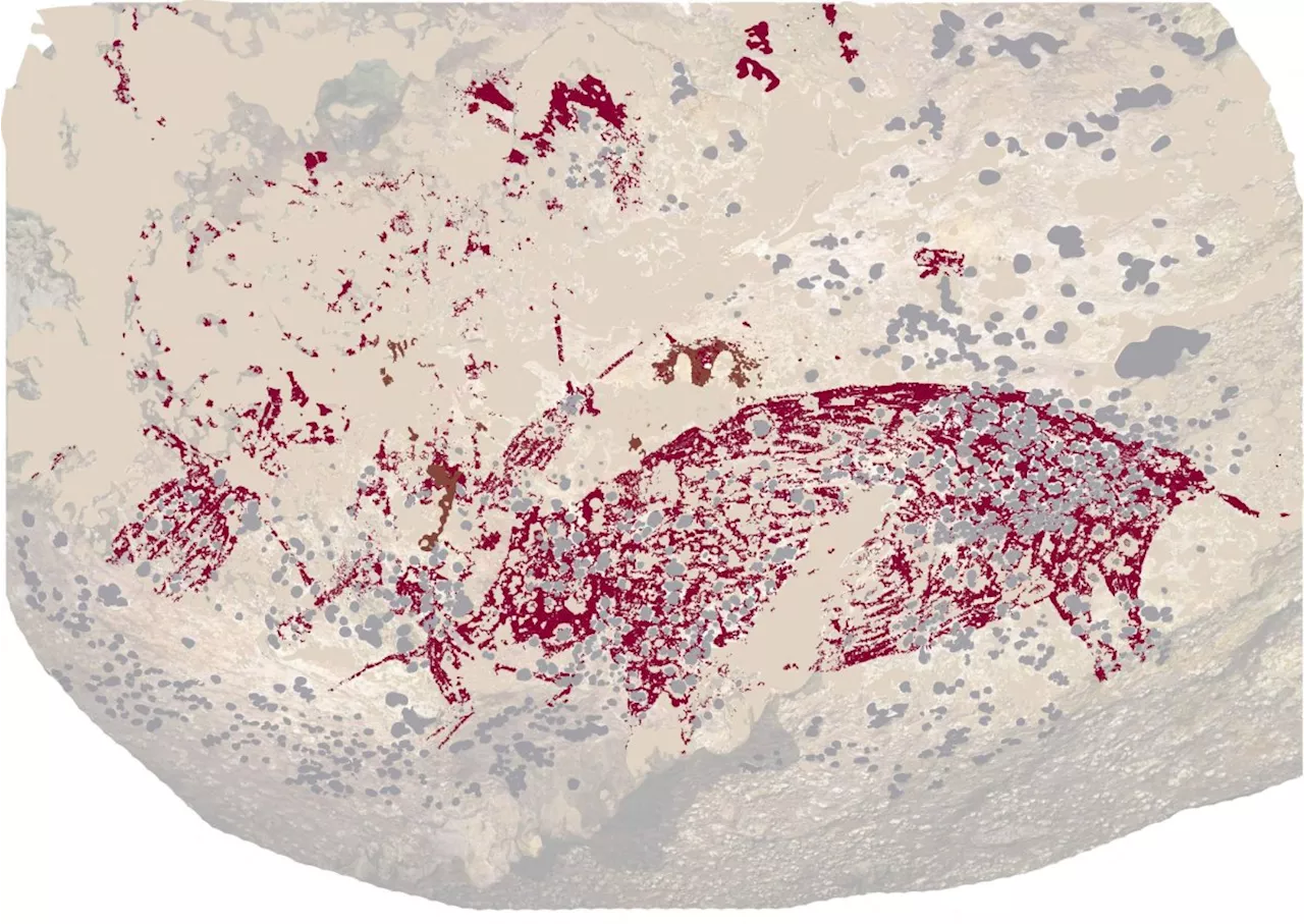 لوحة رُسمت قبل 51 ألف عام تُظهر تفاعل 3 أشكال بشرية مع خنزير