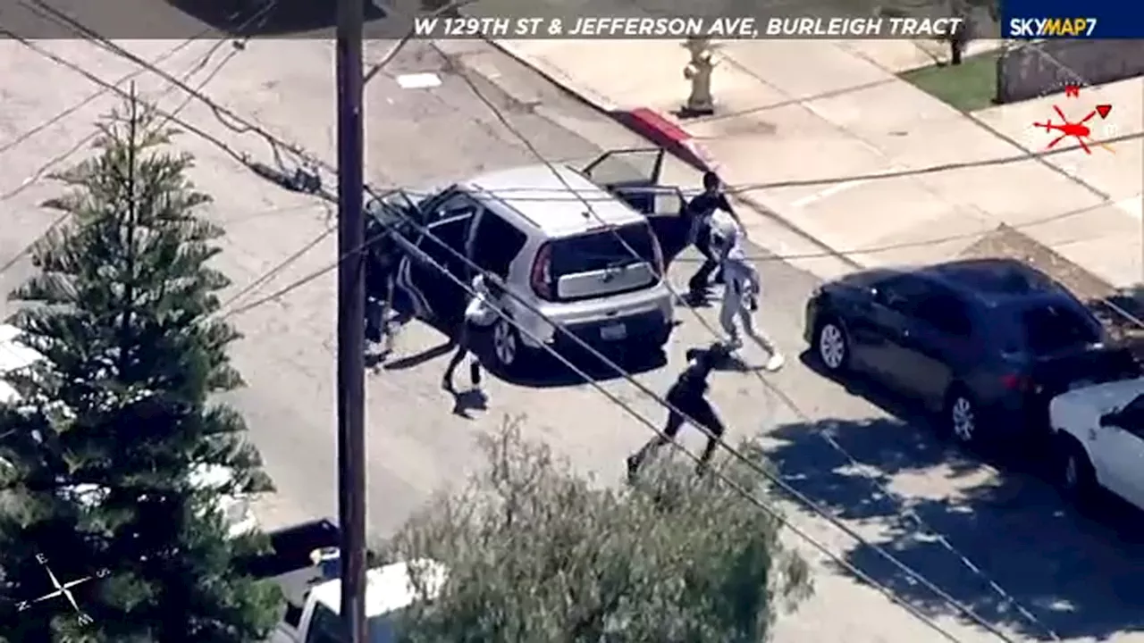 5 juveniles in custody after chase involving stolen car ends in Hawthorne, authorities say