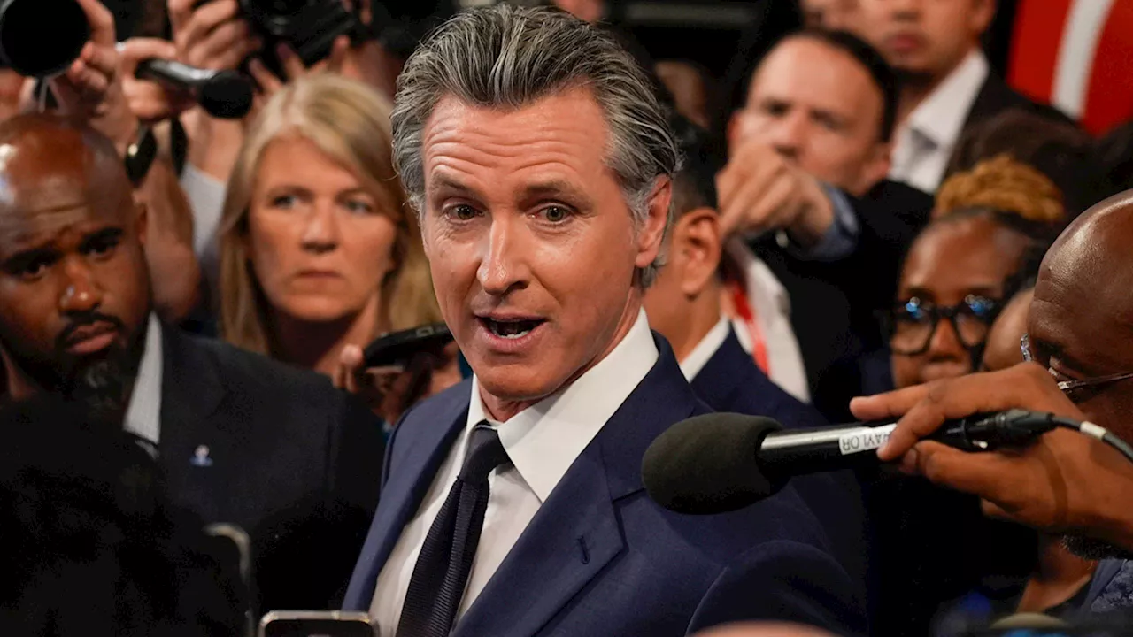 Gov. Gavin Newsom touts his support for President Joe Biden and sidesteps replacement talk