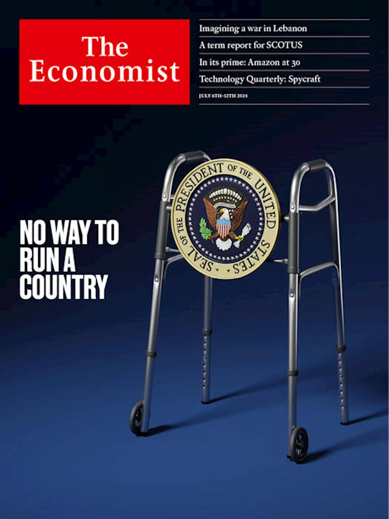 L'Economist con un deambulatore in copertina, 'Biden si ritiri'