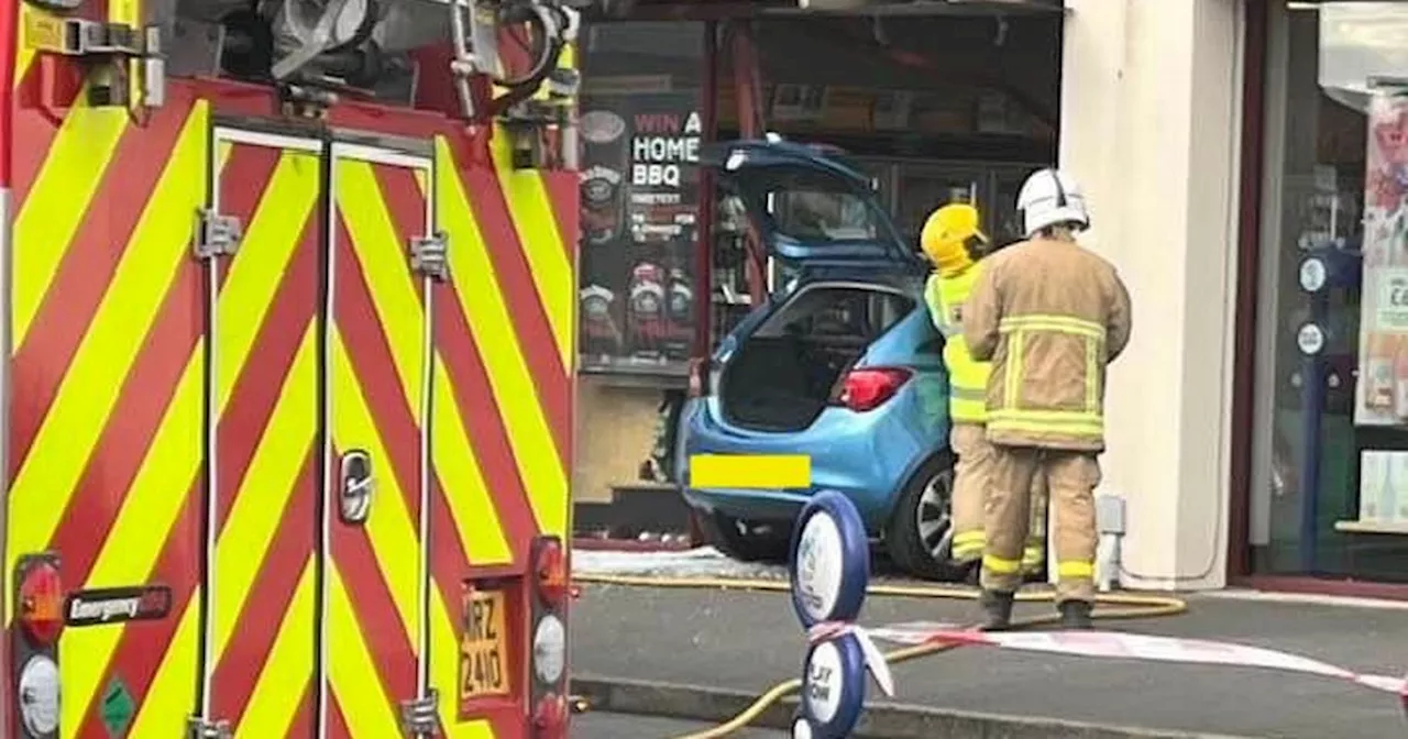 Car crashes into front of Bangor off-licence