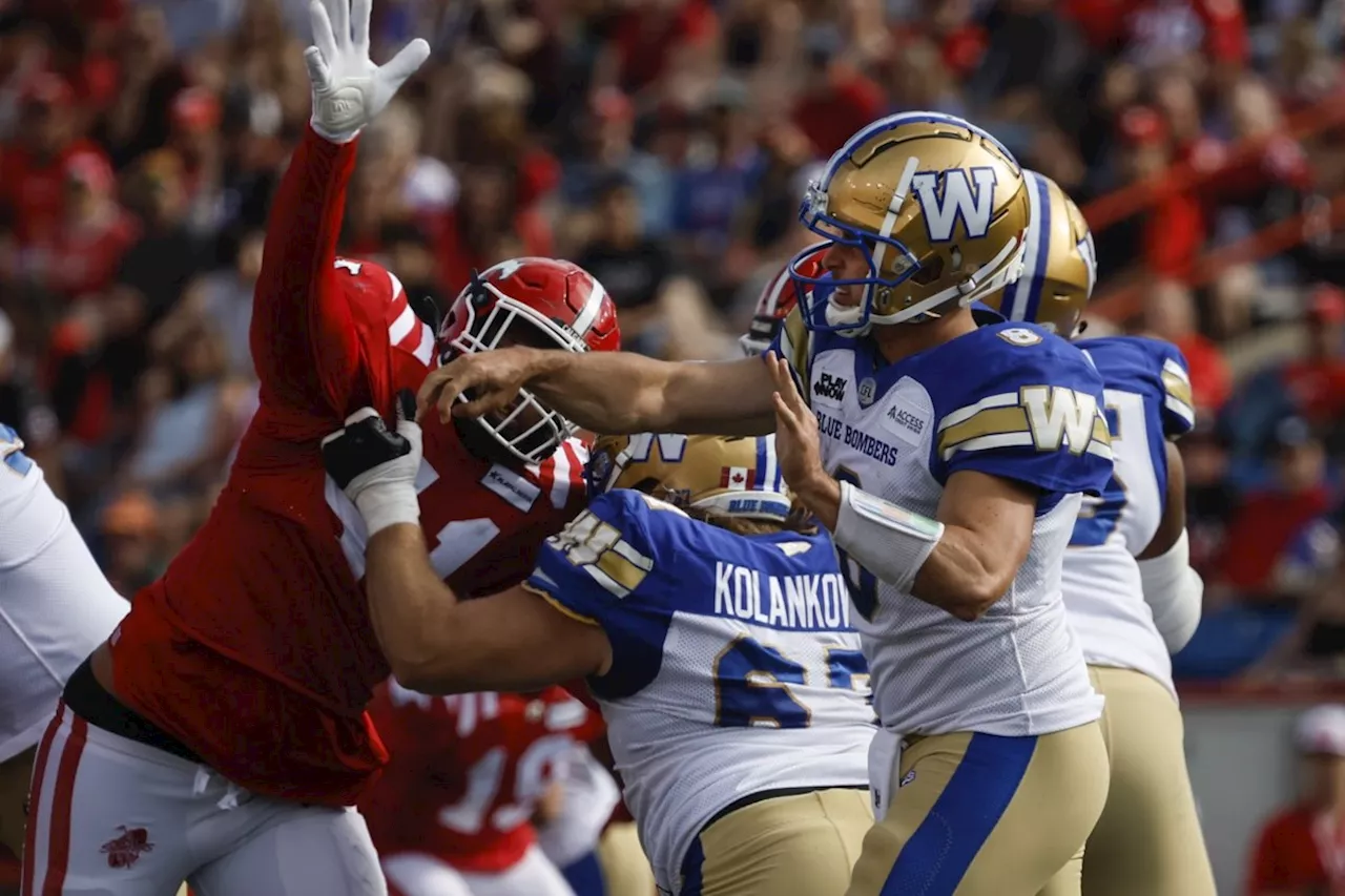 Collaros on the sidelines as winless Bombers prepare to host Redblacks