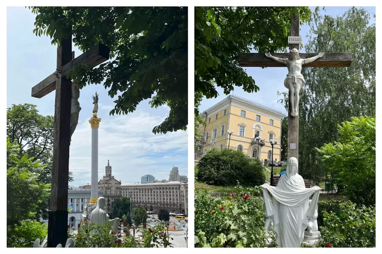 Ukraine’s Independence Square transforms into makeshift national cemetery