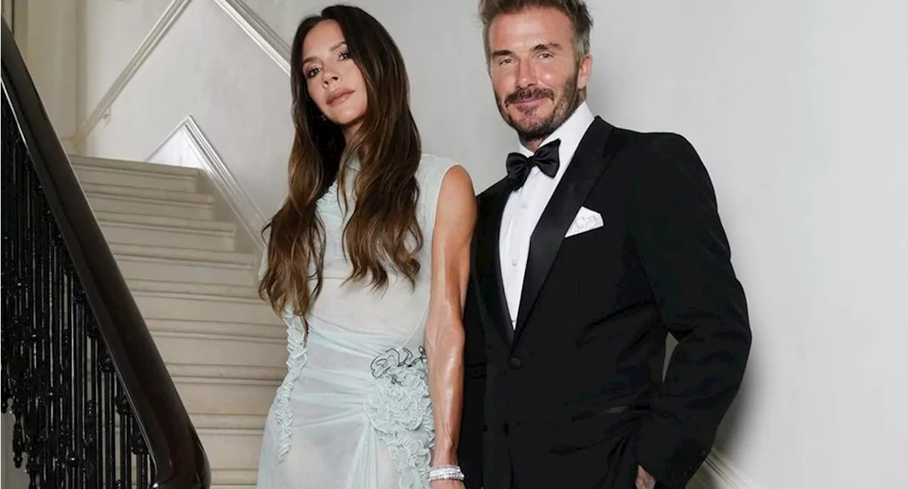 David y Victoria Beckham repiten trajes morados del día de su boda