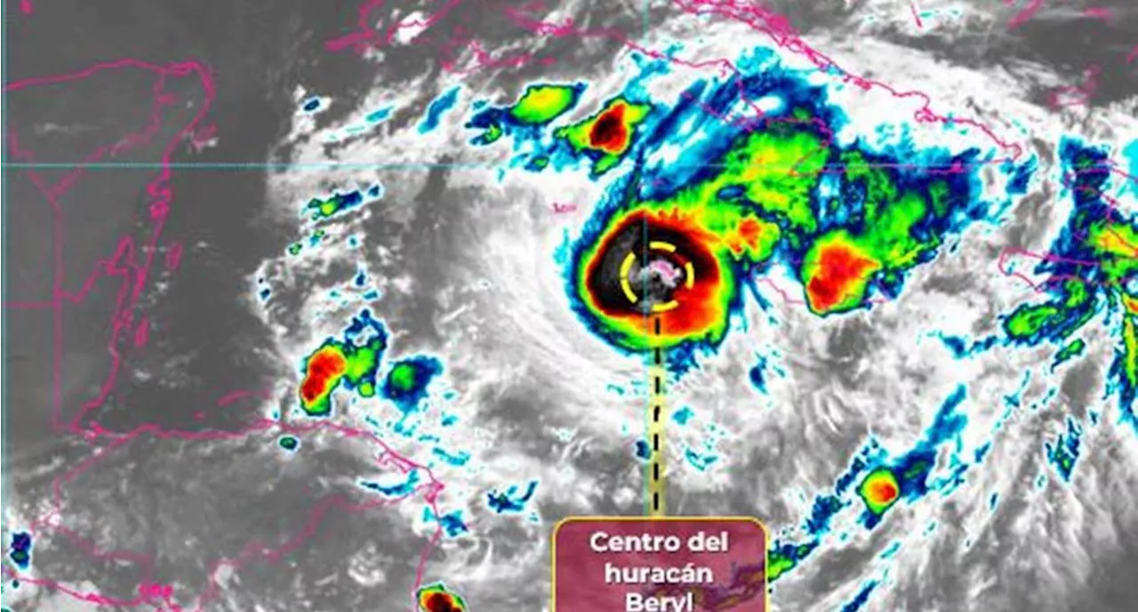 Huracán Beryl baja a categoría 3; mantiene trayectoria hacia la Península de Yucatán