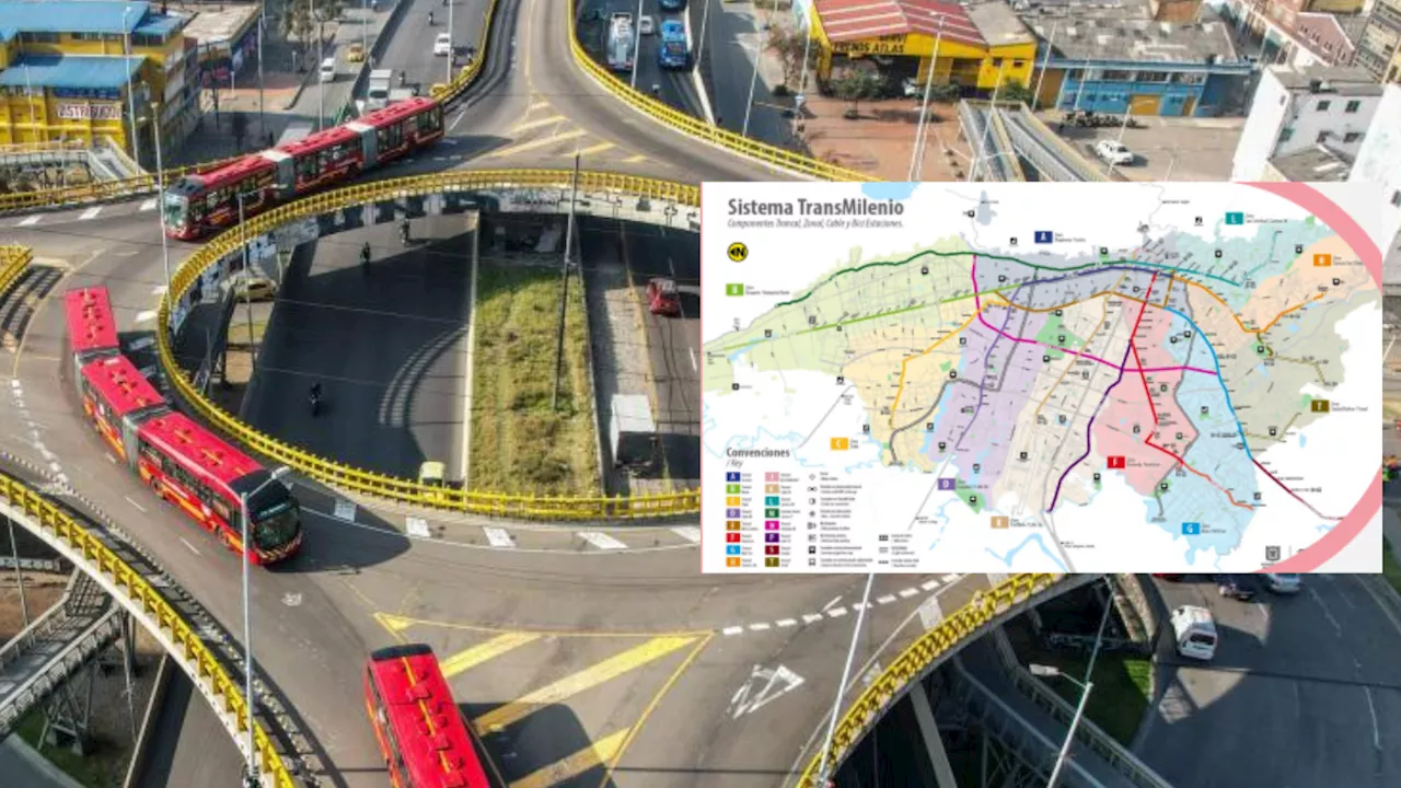 TransMilenio presentó nuevo mapa del sistema para mejorar la movilidad en Bogotá: así lucirían las troncales