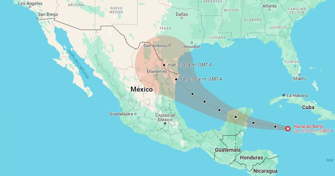 Huracán Beryl: trayectoria en vivo y cuándo entra a México