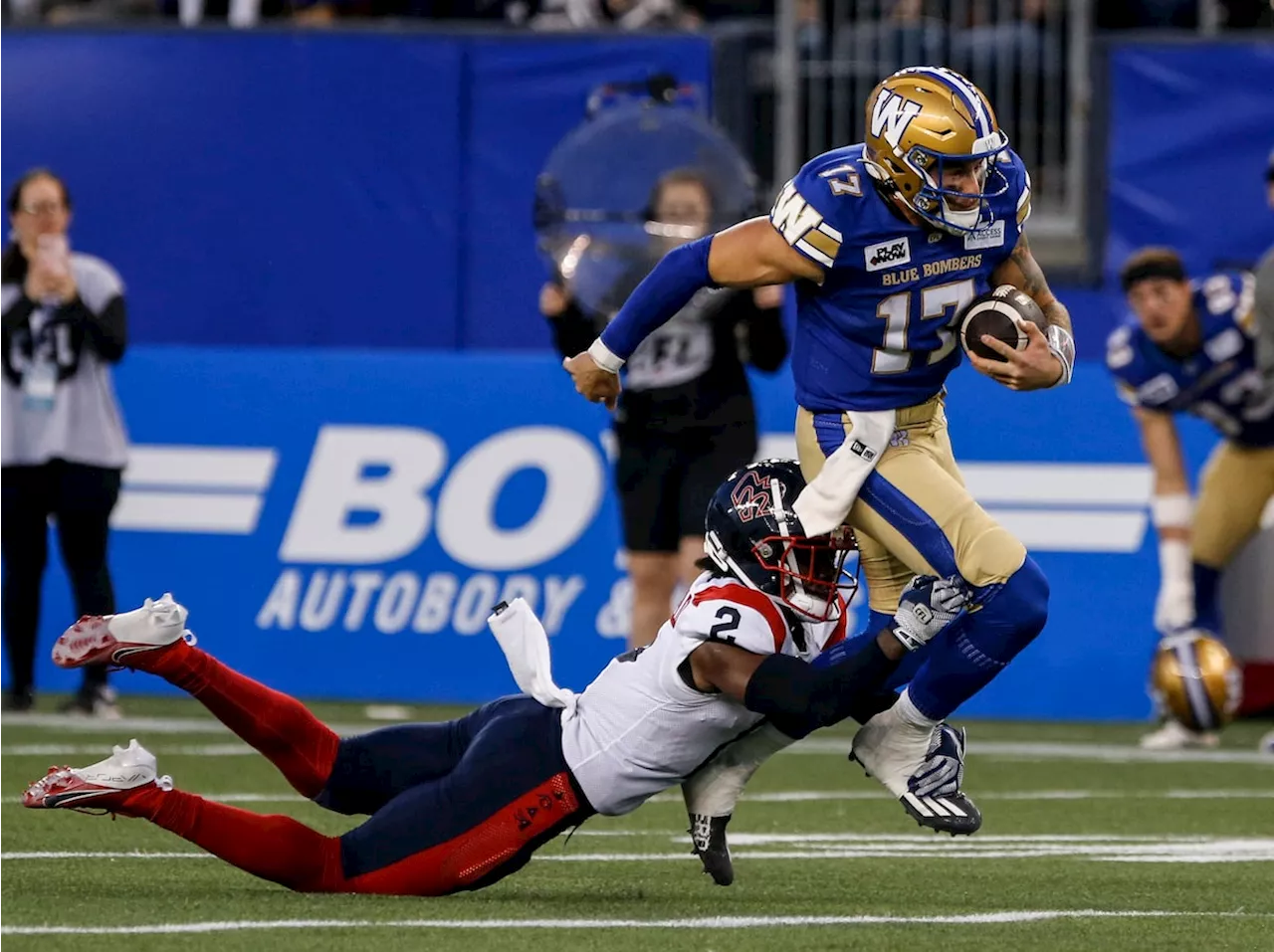 Collaros on the sidelines as winless Bombers prepare to host Redblacks