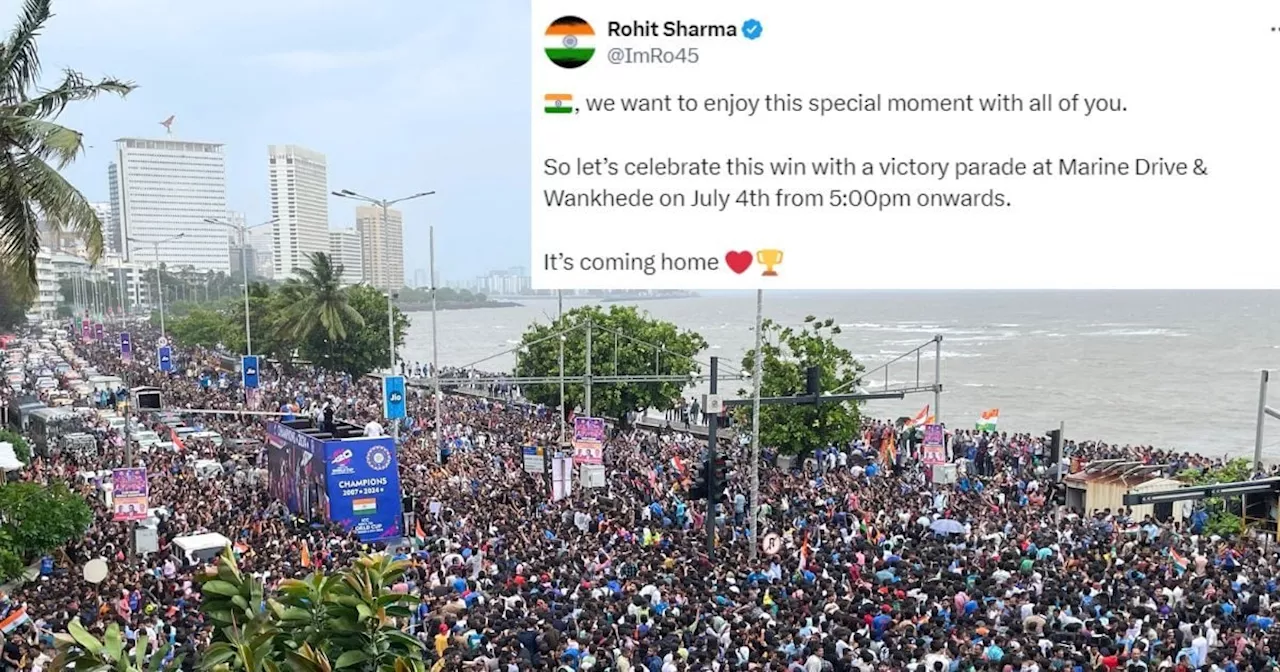 Team India Victory Parade : रोह‍ित शर्मा ने बुलाया... और फैंस लाखों की संख्‍या में चले आए, जान हथेली पर ले ...